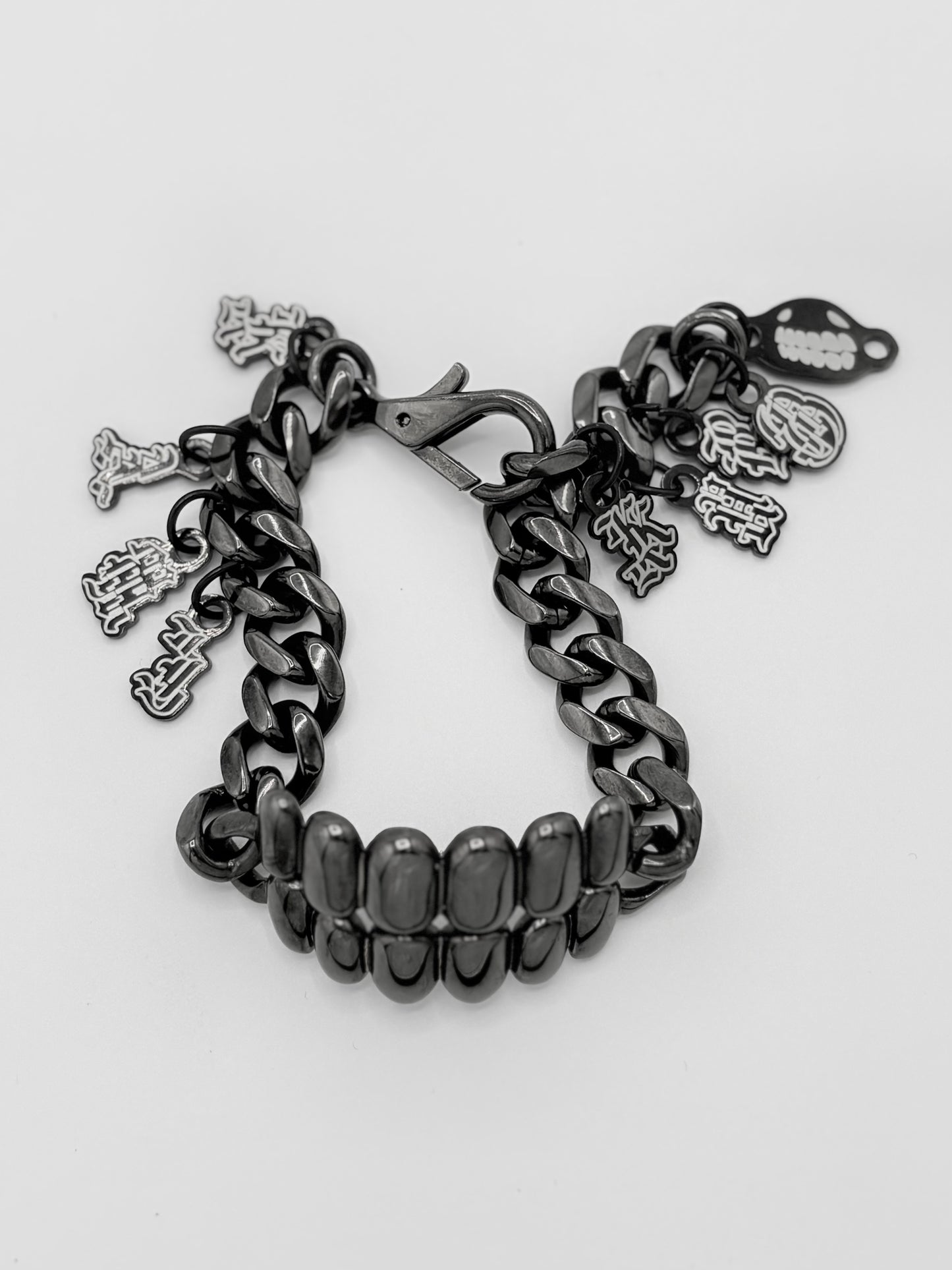 TEETH BRACELET GUN METAL