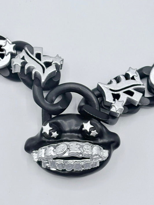 YOKAI KUROKAMI FACECHAIN- BLACK SILVER
