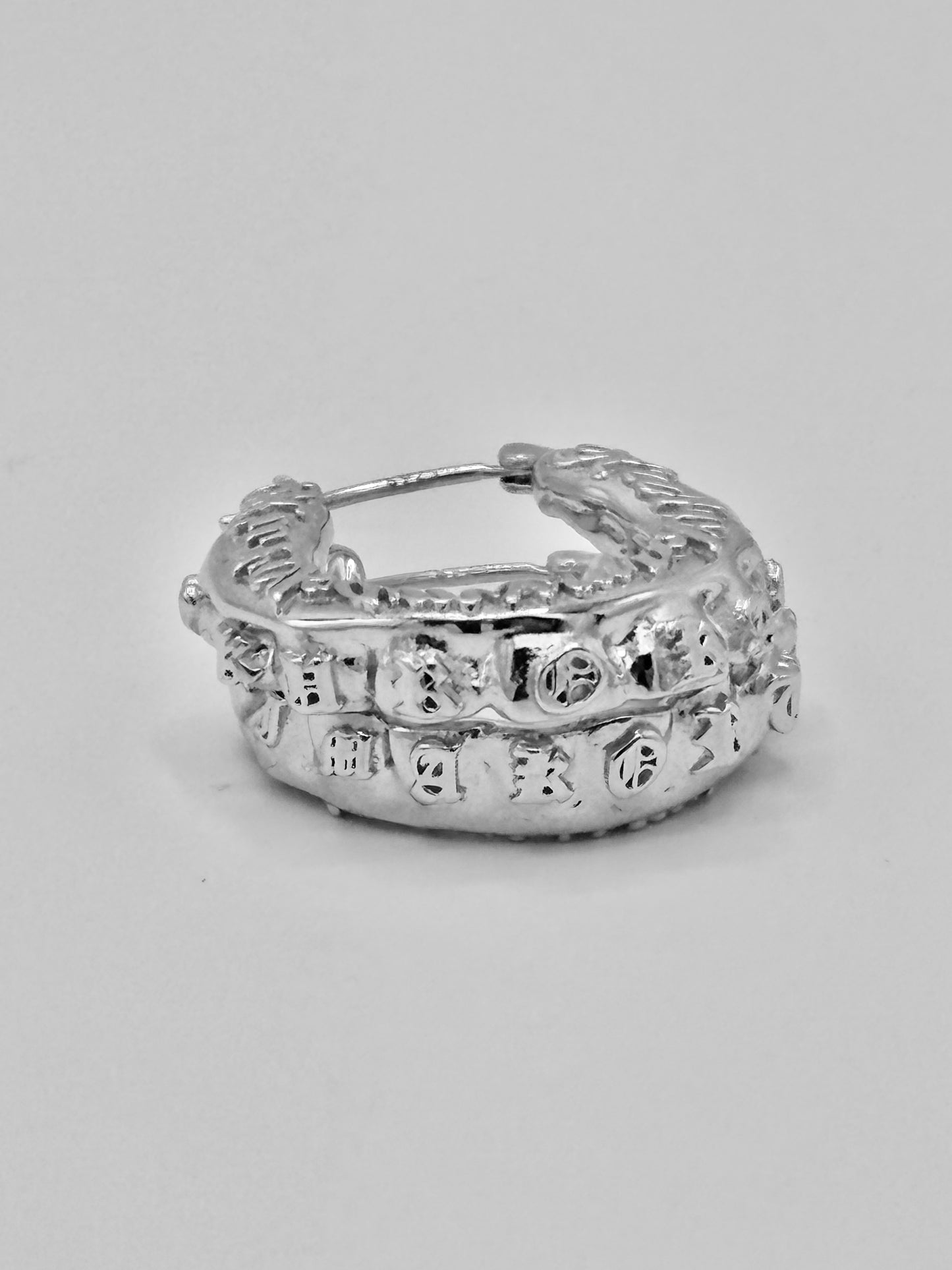 TOP TEETH BOTTOM TEETH SILVER EARRINGS
