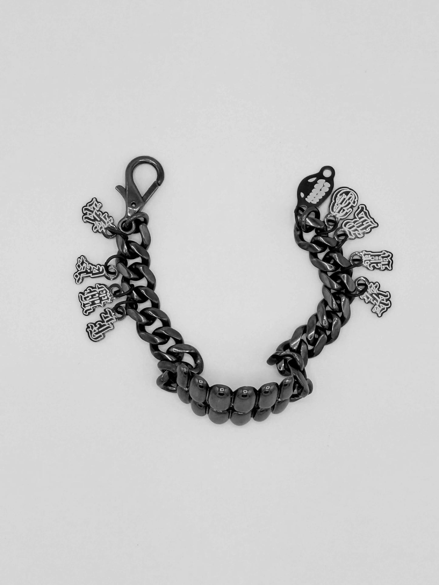 TEETH BRACELET GUN METAL