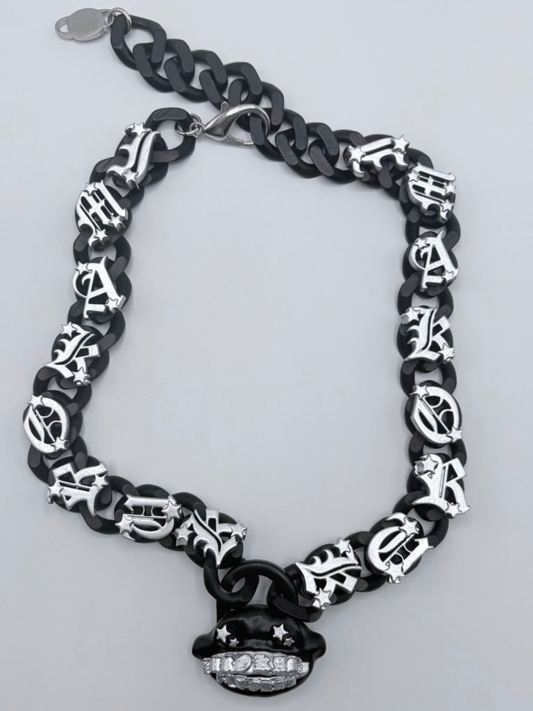 YOKAI KUROKAMI FACECHAIN- BLACK SILVER