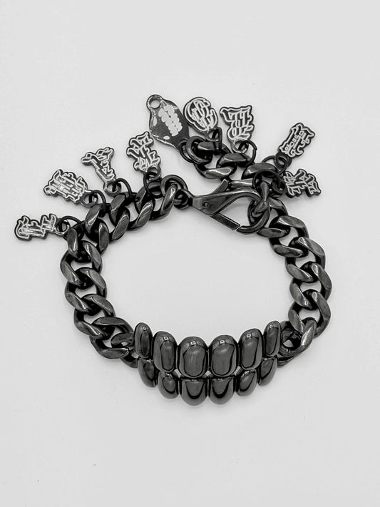 TEETH BRACELET GUN METAL
