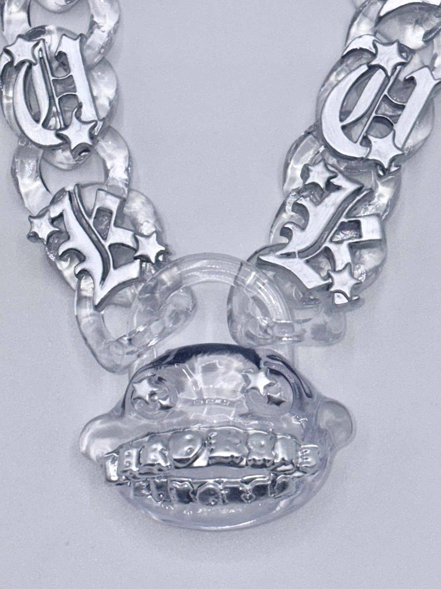 YOKAI KUROKAMI FACECHAIN- TRANSPARENT SILVER