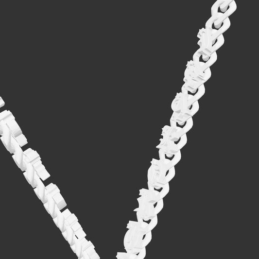 FACE CHAIN- BLACK SILVER